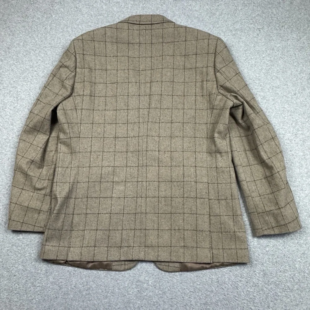 Tommy Hilfiger Wool‎ Blend Windowpane Blazer Mens 44L Double Vent Suit Jacket